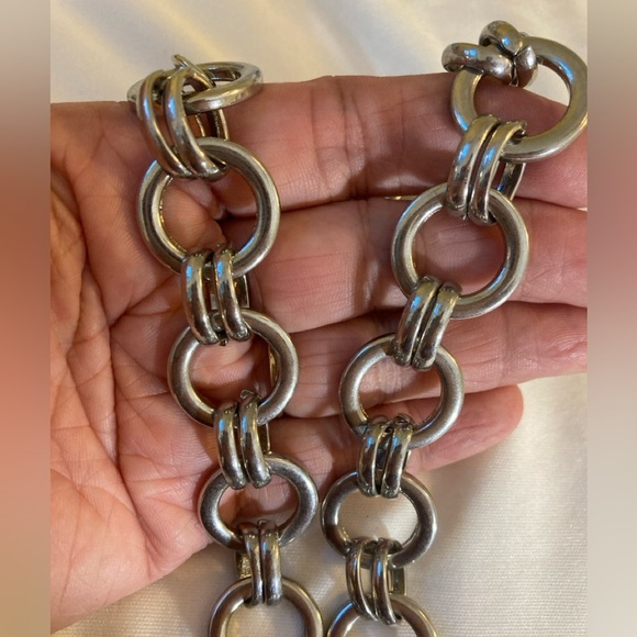 Chunky Silver Tone Chain Link Necklace - Picture 8 of 8